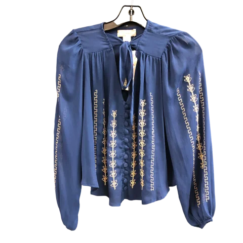 Blue Top Long Sleeve Band Of Gypsies, Size Xs