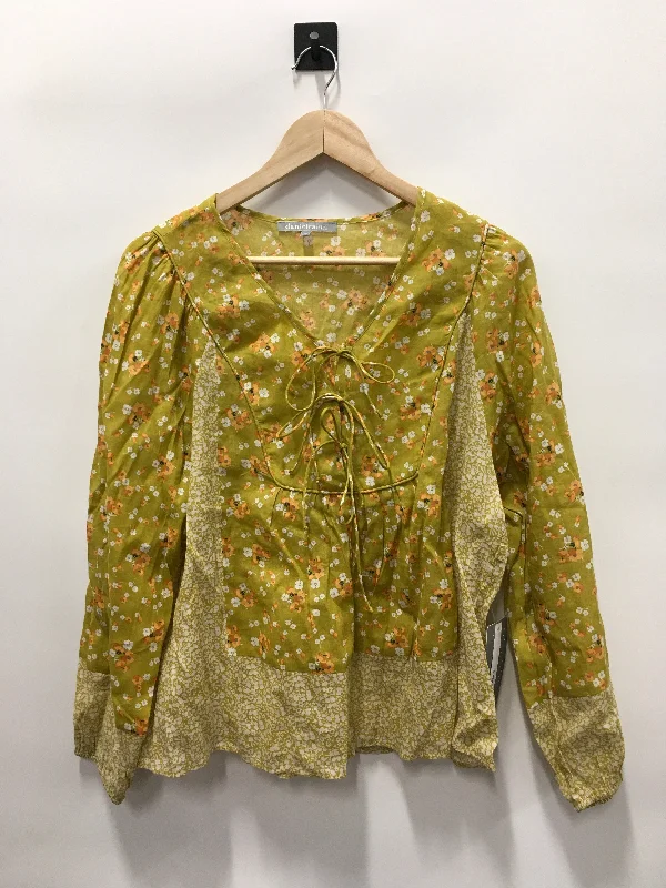 Chartreuse Top Long Sleeve Daniel Rainn, Size M