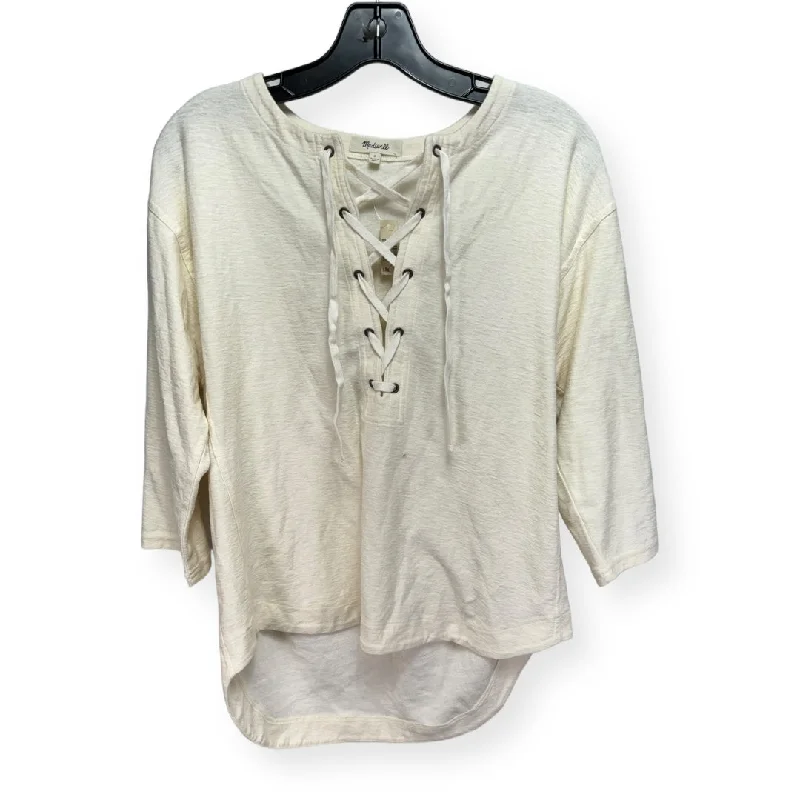 Cream Top Long Sleeve Madewell, Size S