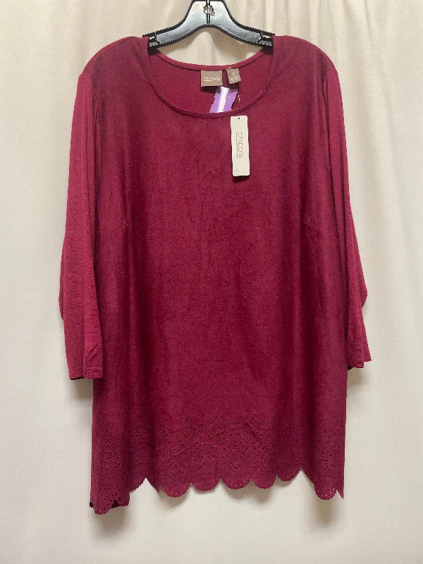 Mauve Top Long Sleeve Chicos, Size Xl