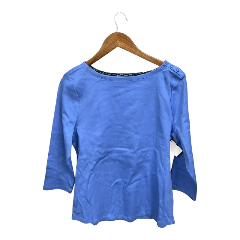 Top 3/4 Sleeve By Charter Club In Blue, Size:Xl