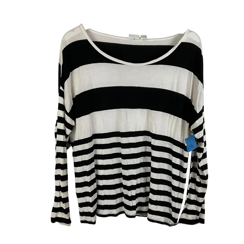 Top Long Sleeve Basic By Cato In Striped Pattern, Size: Xl