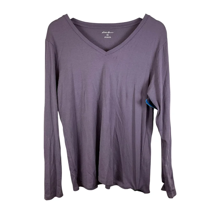 Top Long Sleeve Basic By Eddie Bauer In Purple, Size: Xl