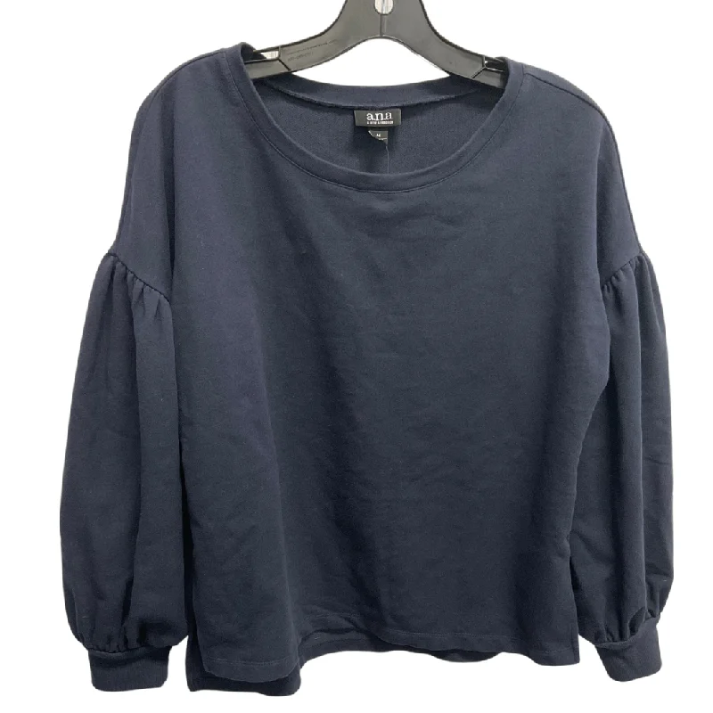 Top Long Sleeve By Ana In Navy, Size: M