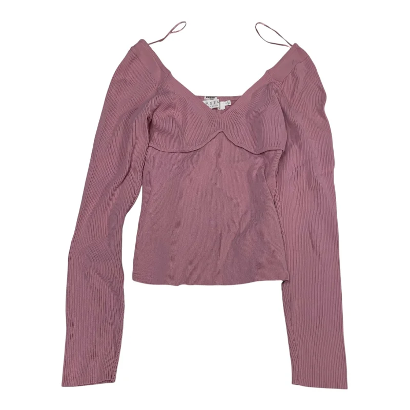 Top Long Sleeve By Astr The Label In Pink, Size: L