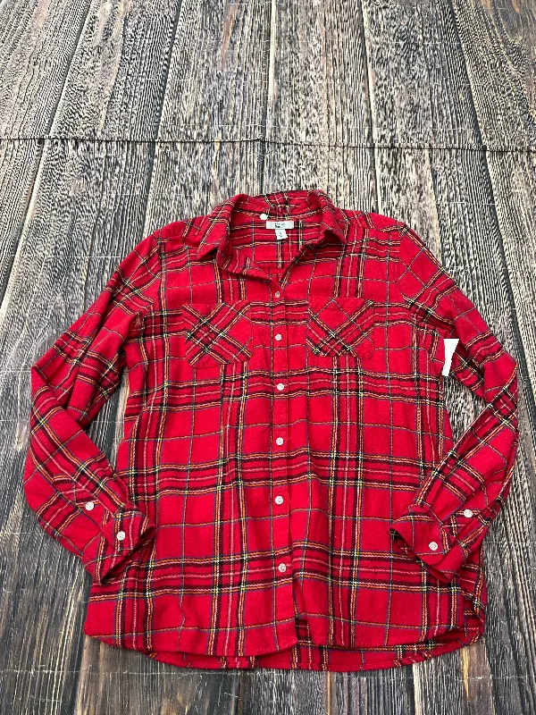 Top Long Sleeve By Croft And Barrow In Red, Size: M