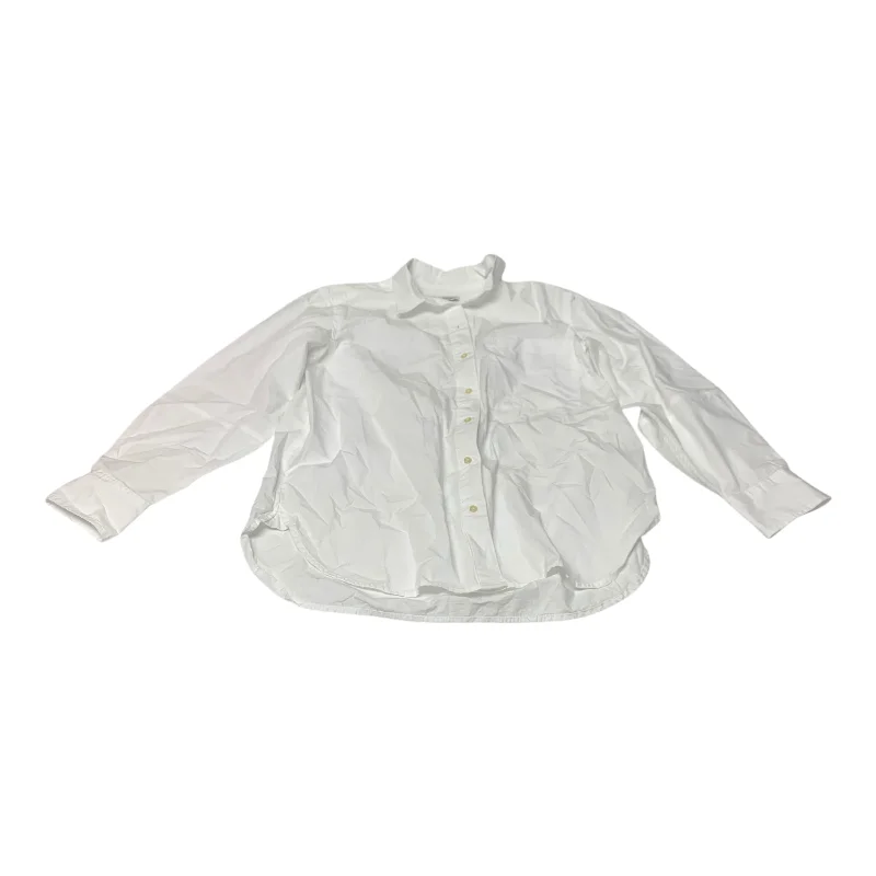 Top Long Sleeve By Free Assembly In White, Size: L