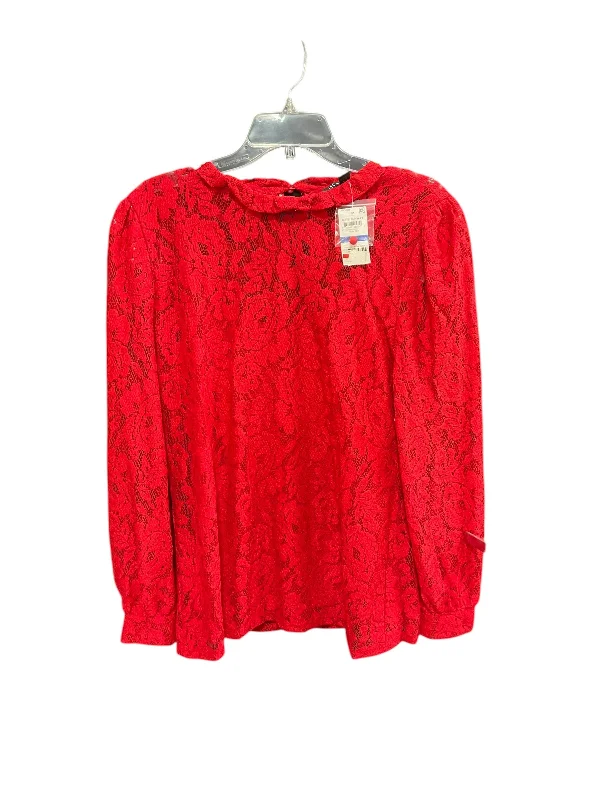 Top Long Sleeve By Inc In Red, Size: Xl