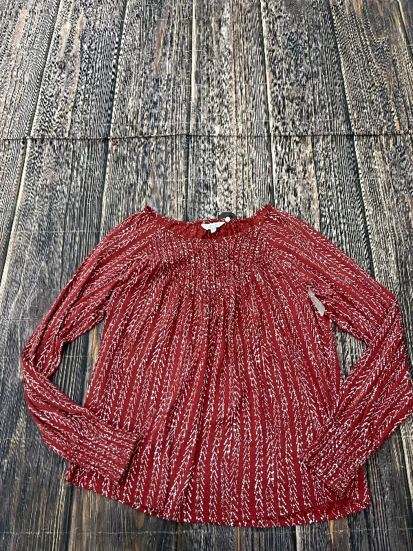 Top Long Sleeve By Lucky Brand In Red, Size: M