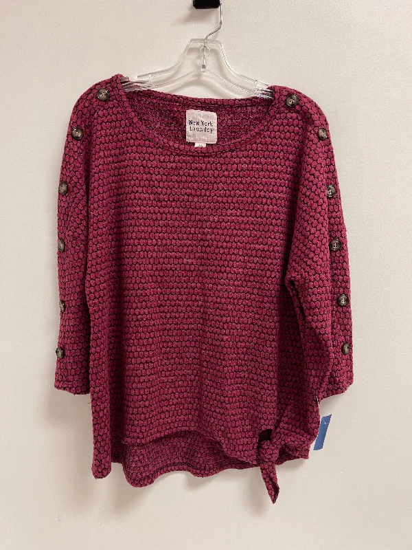 Top Long Sleeve By New York Laundry In Pink, Size: L