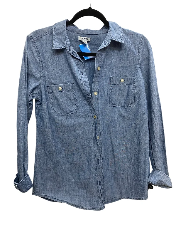 Top Long Sleeve By Old Navy In Blue Denim, Size: M