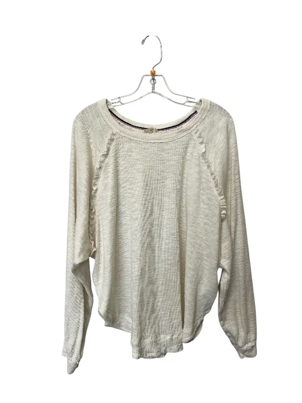 Top Long Sleeve By Pilcro In Cream, Size: L