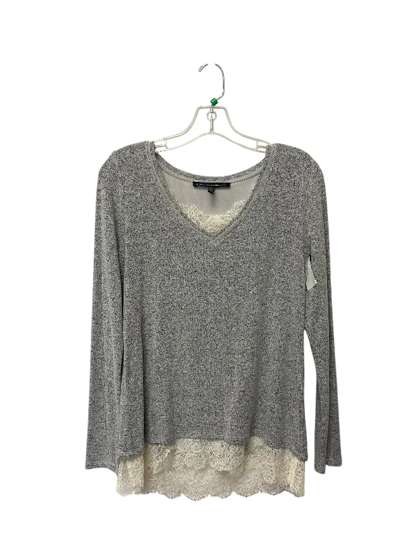 Top Long Sleeve By White House Black Market In Grey, Size: S