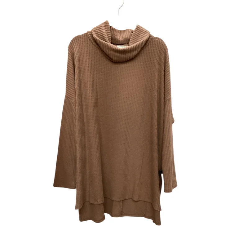 Top Long Sleeve By Zenana Outfitters In Brown, Size: Xl