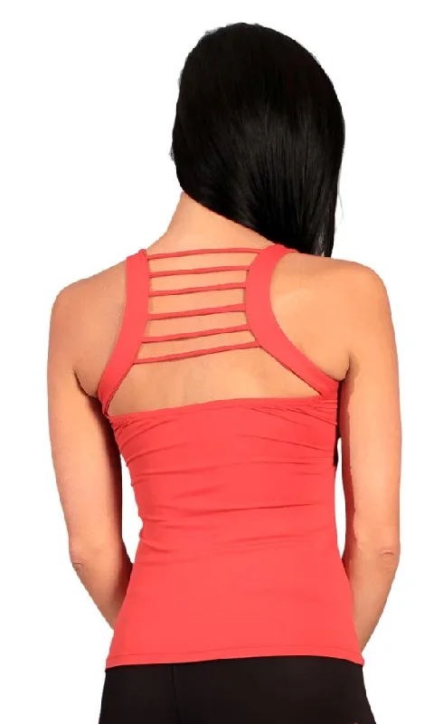 Equilibrium Activewear Criss Cross Crazy Stringy Top LT1045 Red