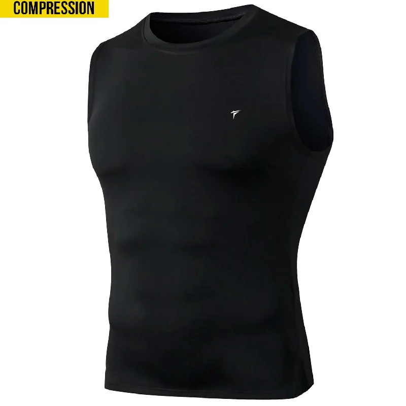 Tf-Black Sleeveless Compression Top