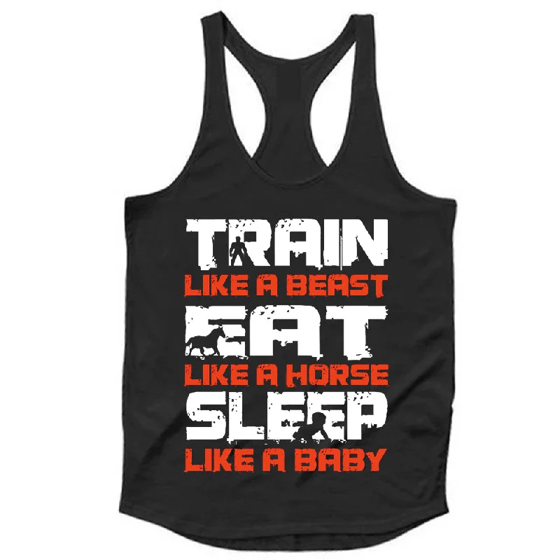 Train Like A Beast Black Tank Top