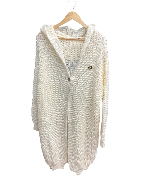 Sweater Cardigan By Clothes Mentor In Cream, Size: 2x