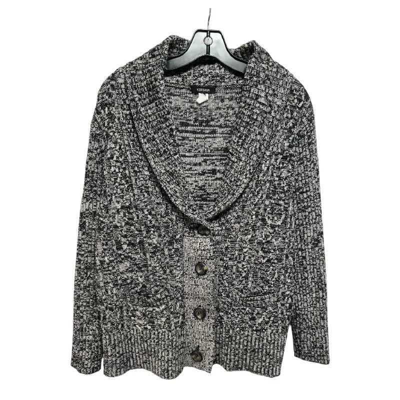 Sweater Cardigan By Kerisma In Black & Grey, Size: M