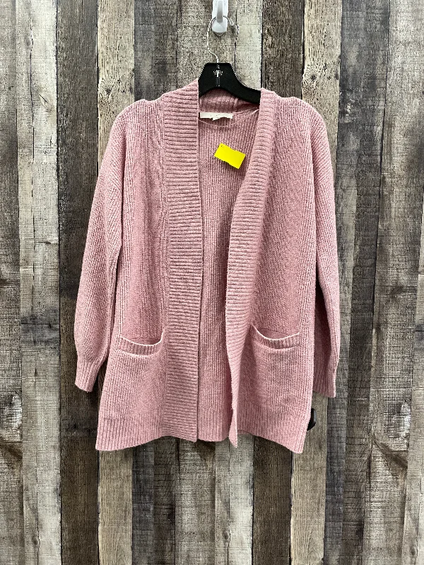 Sweater Cardigan By Loft In Pink, Size: Xs