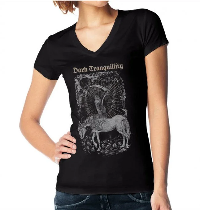 T-Shirt - Dark Tranquility - Owl - V Neck - Lady