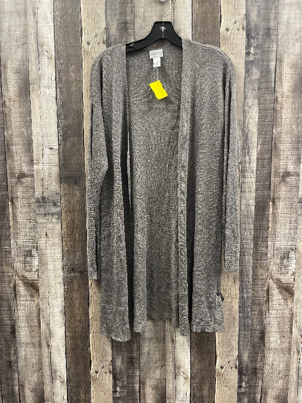 Cardigan By Chicos In Silver, Size: Xl