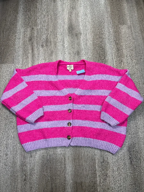 Cardigan By Hippie Rose In Pink & Purple, Size: L