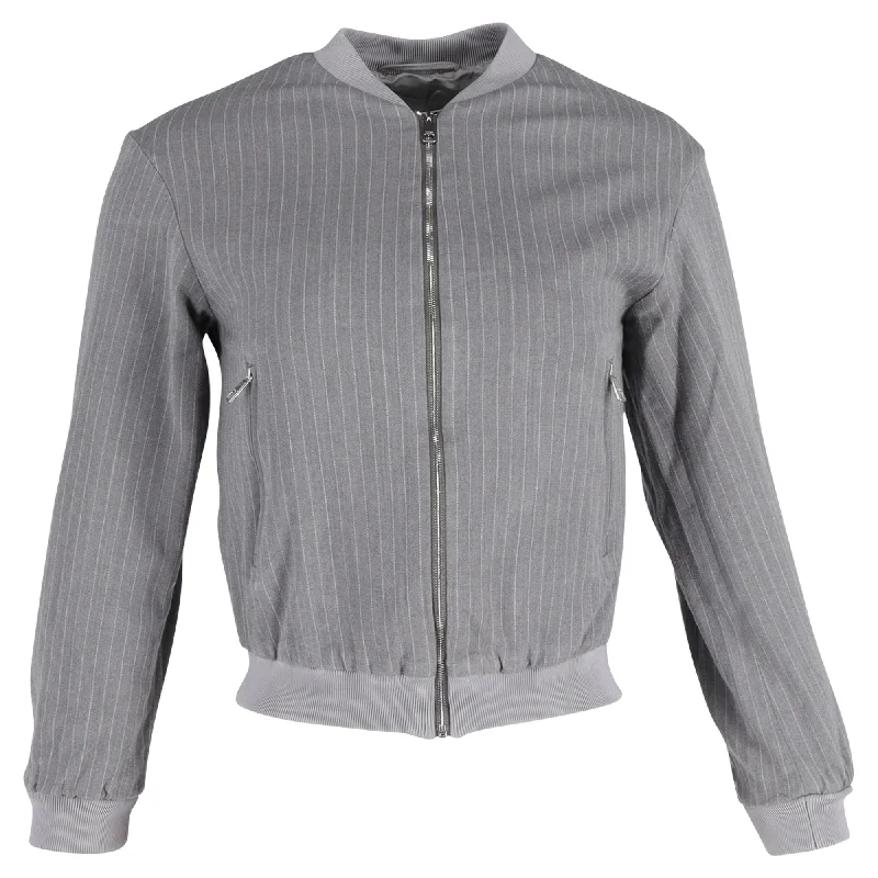 Hugo Boss Full Zip Bomber Jacket in Grey Wool