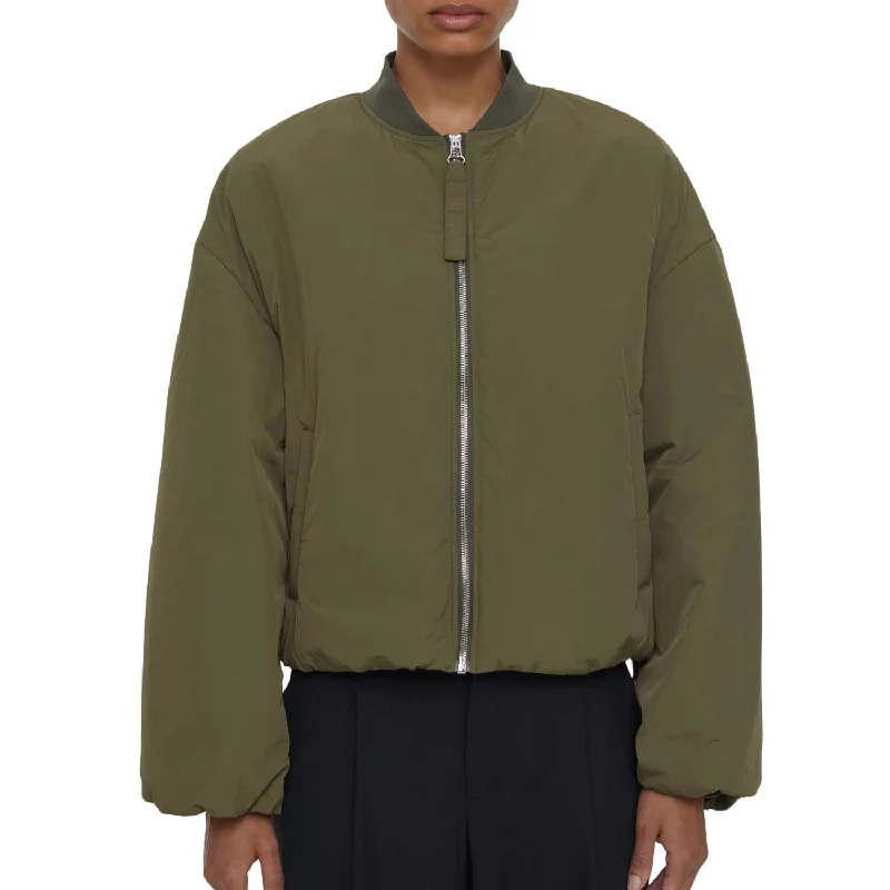 Puffer Bomber Jacket In Army