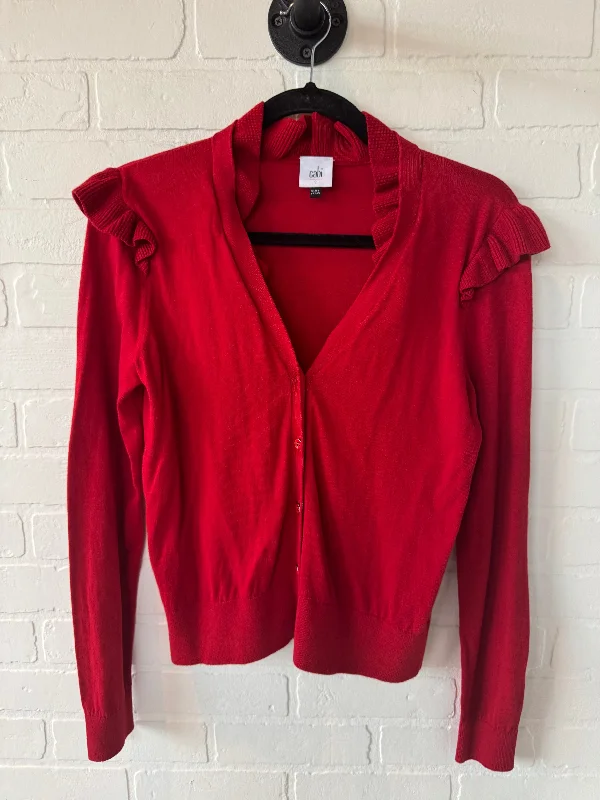 Sweater Cardigan By Cabi In Red, Size: S