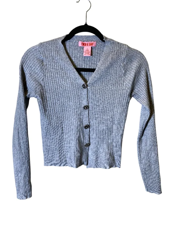 Sweater Cardigan By Clothes Mentor In Grey, Size: Xs