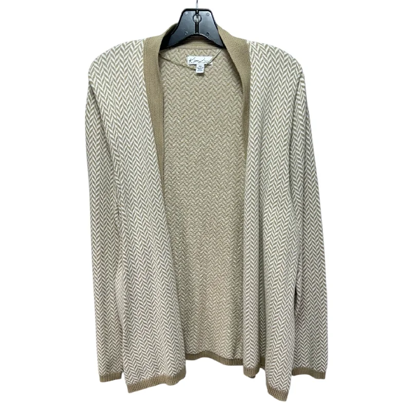 Sweater Cardigan By Kim Rogers In Cream & Tan, Size: Xl petite