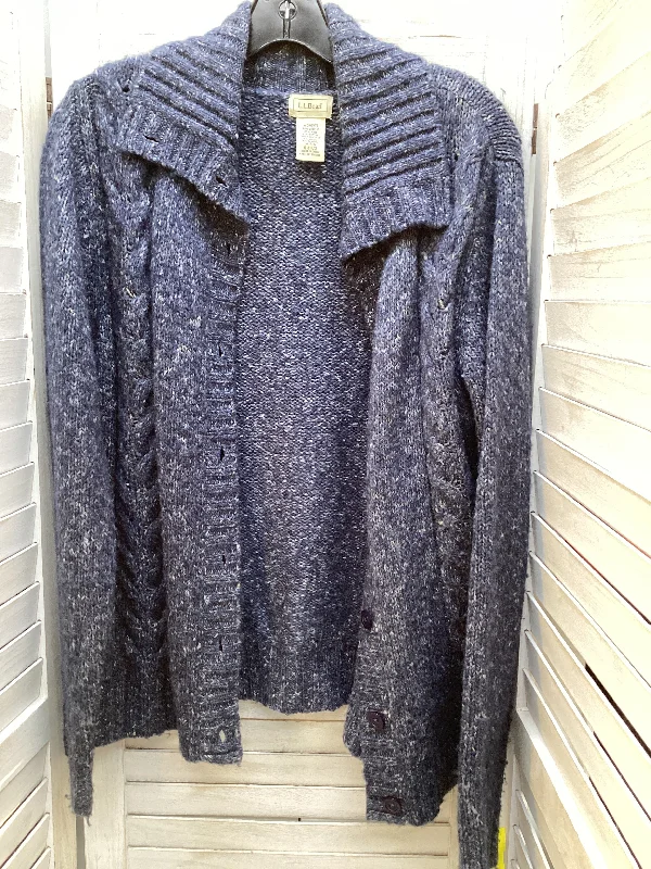 Sweater Cardigan By L.l. Bean In Blue, Size: M