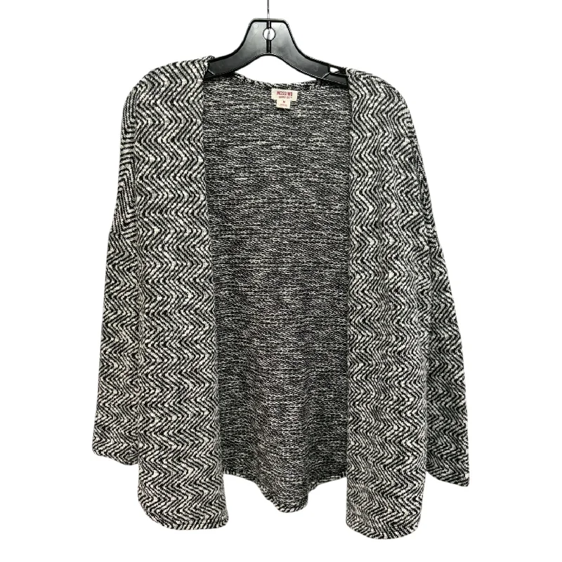 Sweater Cardigan By Mossimo In Black & White, Size: M