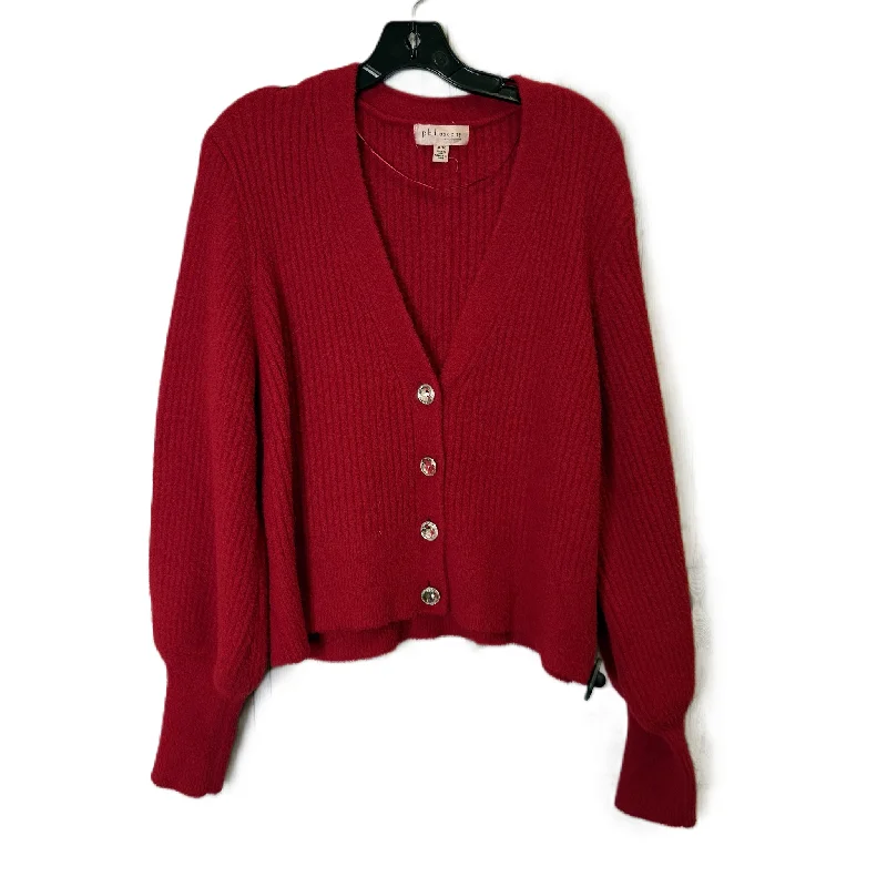 Sweater Cardigan By Philosophy In Red, Size: Xl