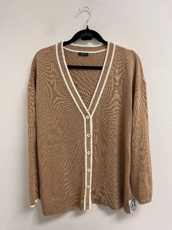 Sweater Cardigan By Talbots In Brown, Size: Lp