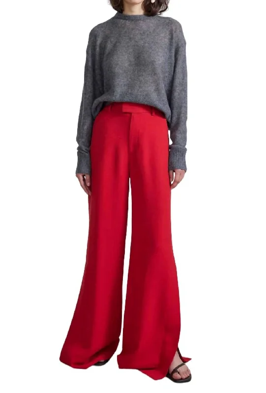 Alba Trouser In Deep Red