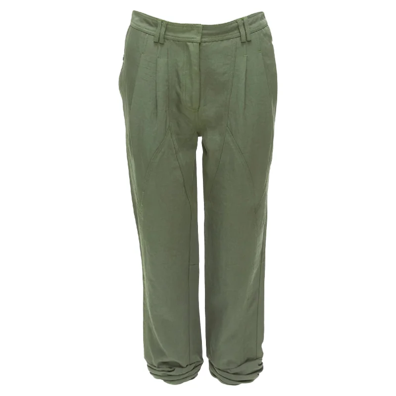 Alexander Wang Twill Panelled Back Pockets Ruched Hem Safari Pants