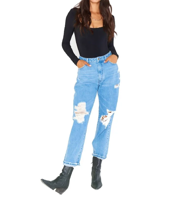 Boston Boyfriend Jeans In Vintage Blue