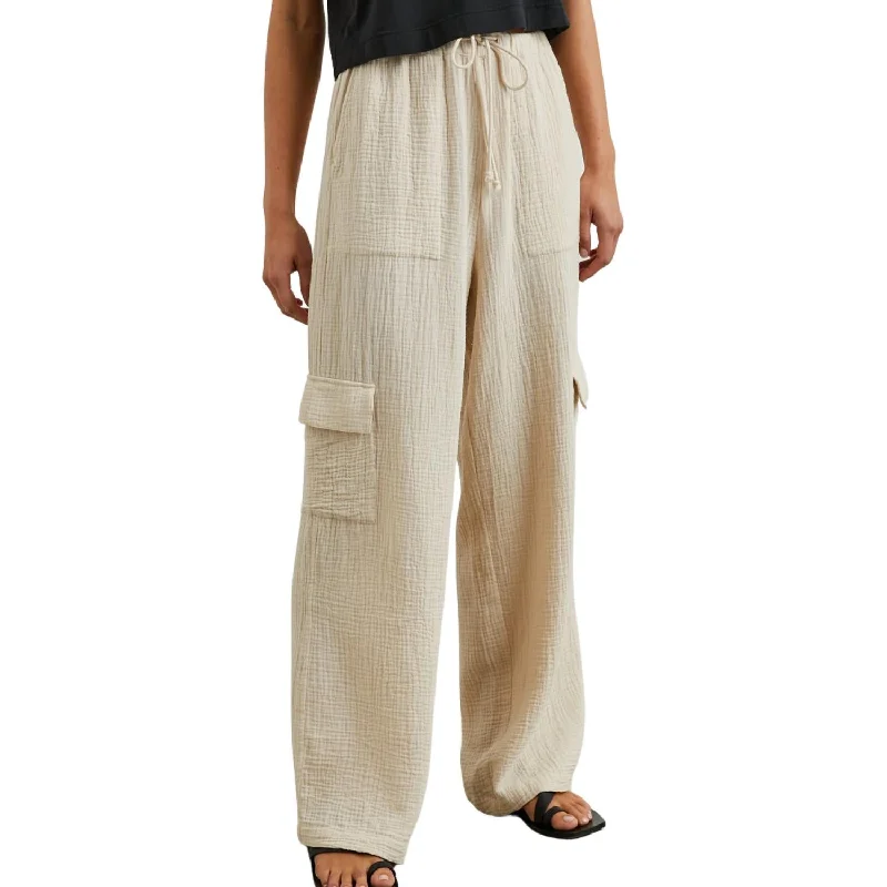 Christiano Double Gauze Pants In Flax