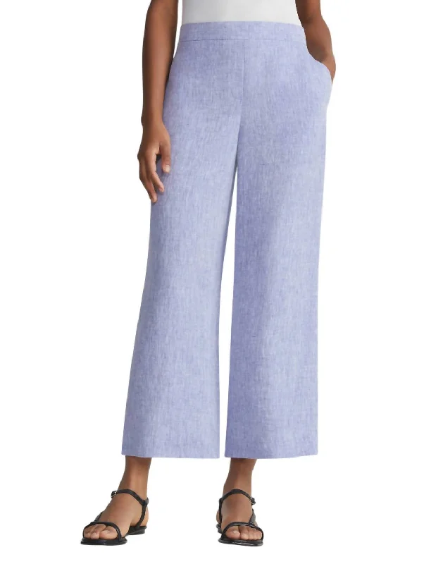 Columbus Wide Pant In Lapis Blue Melange