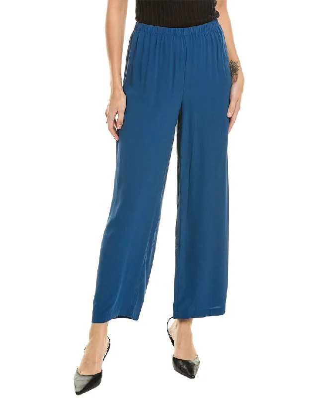 EILEEN FISHER Silk Straight Ankle Pant