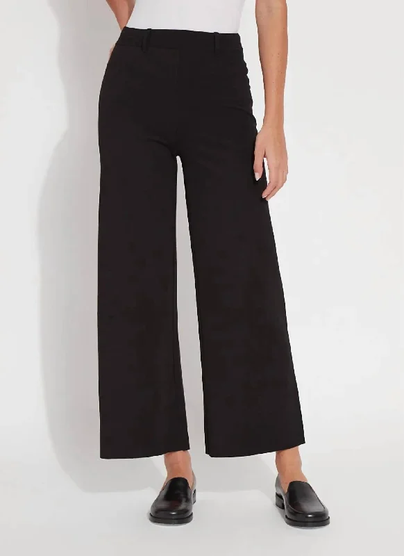 Erin Hi Waist Ponte Pants In Black