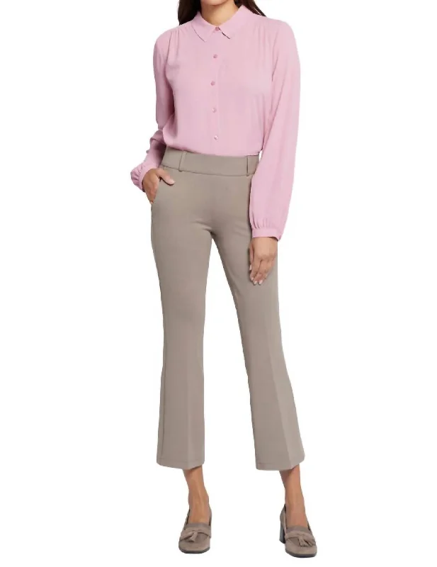 Flared Ankle Pants In Saddlewood