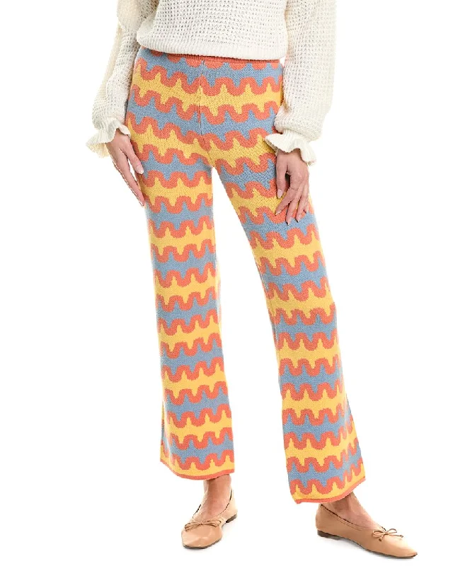 Gracia Crochet Knit Ribbed Wide Leg Pant