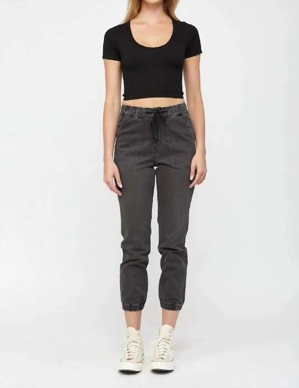 High Rise Jogger Crop Jean In Pickle