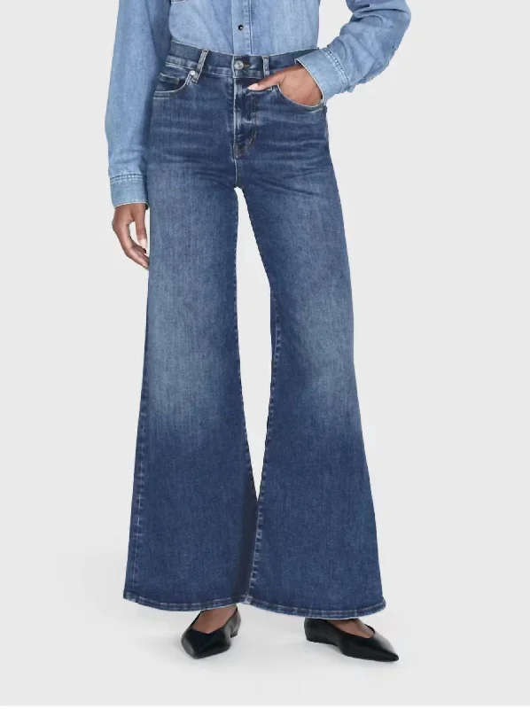 Le Palazzo Crop Jeans In Mermaid