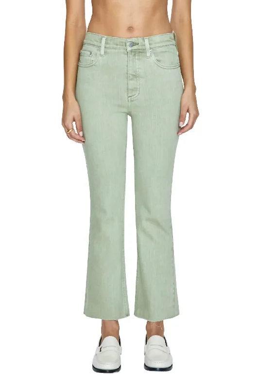 Lennon High Rise Crop Boot Jeans In Sage Snow