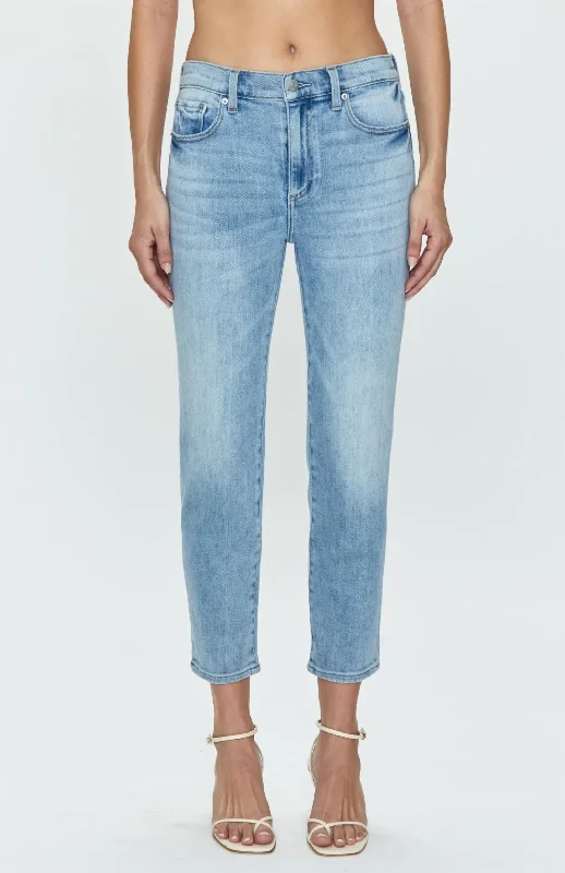 Monroe Crop High Rise Cigarette Jeans In Sea Air