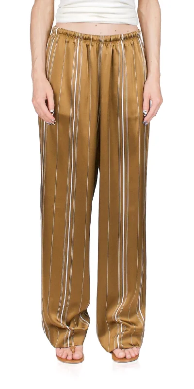 Multi Stripe Satin Pants In Nile